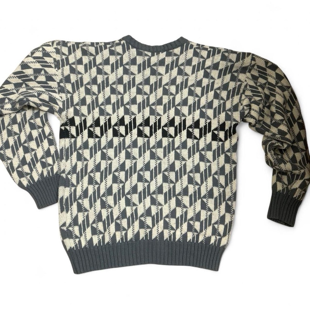 80s Wrangler Charcoal and Ivory Knit Sweater